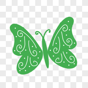绿色白色可爱漂亮卡通花纹蝴蝶图片
