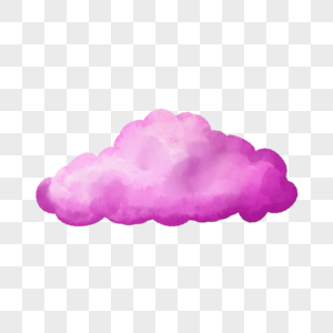 紫色渐变晕染云朵天气水彩可爱剪贴画图片