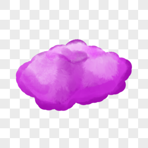 紫色简约渐变晕染云朵天气水彩可爱剪贴画图片