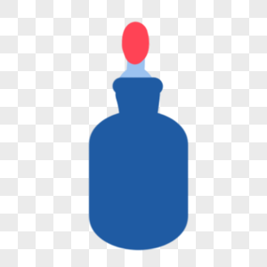 红色蓝色滴瓶卡通实验器材图片