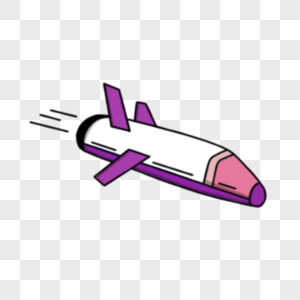 白色紫色火箭飞船波普宇宙卡通剪贴画图片