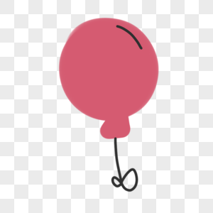 可爱红色气球抽象线条动物涂鸦图片