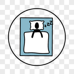 睡觉的小人圆形卡通图标图片