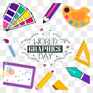 世界图形日简单紫色平板钢笔图片