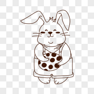 兔子抱着彩蛋复活节涂鸦图片