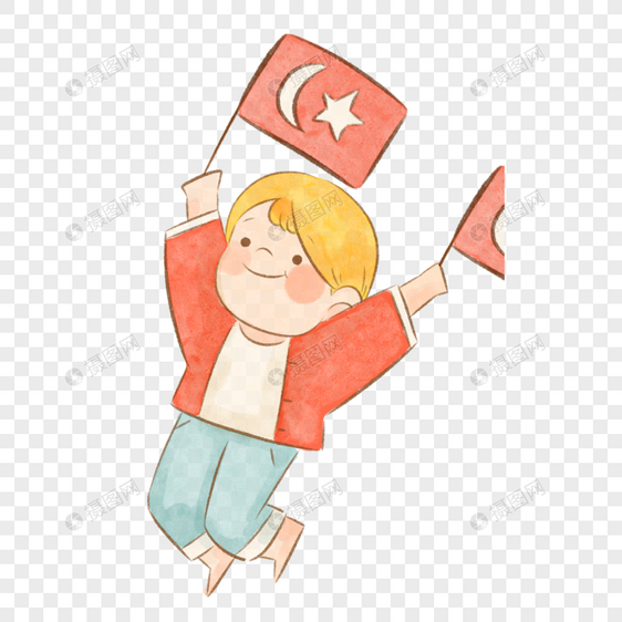 土耳其儿童节红色衣服男孩图片