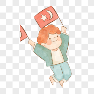 土耳其儿童节跳起来的小男孩图片