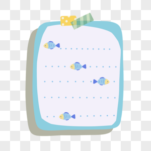 可爱小鱼图案可爱蓝色剪贴簿图片