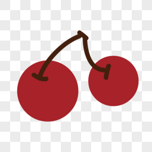红色简单卡通樱桃装饰图形图片
