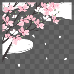手绘春天旅游粉红色的桃花图片