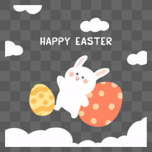 彩蛋和兔子复活节元素图片