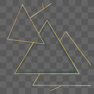 有切口的三角形抽象几何金色边框图片