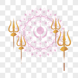 湿婆节粉色光环和三叉戟高清图片
