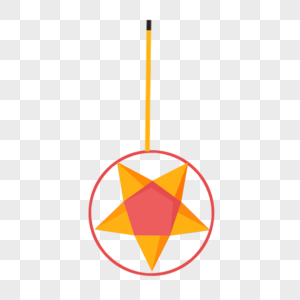 柬埔寨新年红色圆环五角星挂饰图片