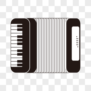 线稿音乐器材黑白手风琴图片