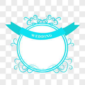蓝色图案婚礼徽标图片