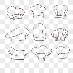 卡通厨师帽组合剪贴画图片