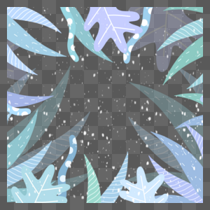 蓝色枝叶冬季植物边框图片