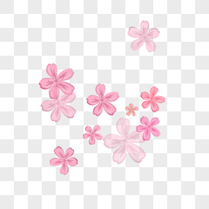 粉色花朵水彩简单图片