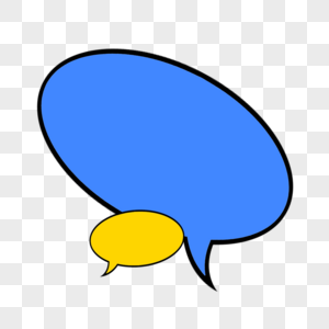 蓝色黄色聊天气泡卡通对话框图片