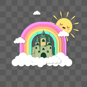 彩虹绿色城堡图片
