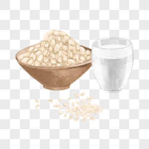 燕麦牛奶水彩营养早餐图片