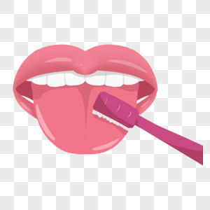 舌头口腔护理牙刷健康图片