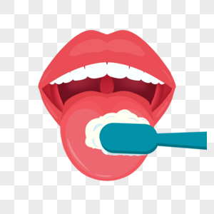 舌头口腔护理卫生牙刷洁白图片