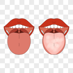 舌头口腔护理舌苔清洁对比高清图片