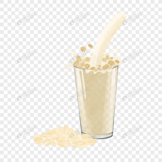 燕麦牛奶水彩风格图片