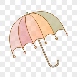雨伞爱心粉色橙色插图图片图片