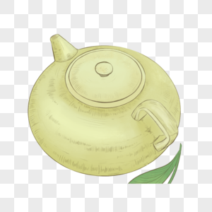 茶壶复古茶绿色图片绘画广告图片