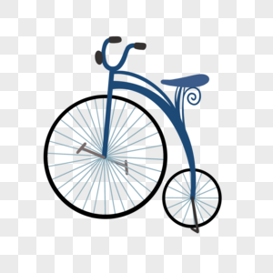 复古老式自行车蓝色图片