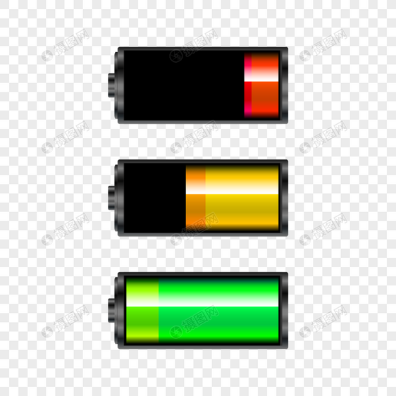 电池立体充电绿色光效能源状态图片