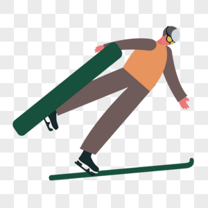 冬季滑雪腾空的运动员图片