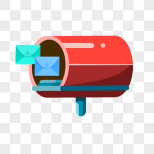 邮箱邮件概念立体红色收件箱图片