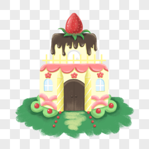 城堡梦幻糖果蛋糕房子图片