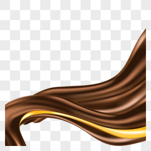巧克力丝绸波浪边框金棕色高清图片