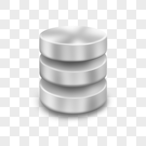 服务器数据库写实风格灰色金属圆形图片