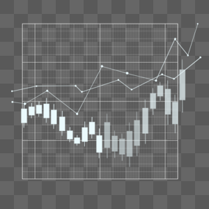 股票k线图上升趋势商业投资浅灰色蜡烛图图片