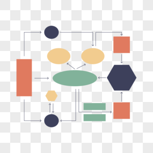 商务流程图抽象风格几何彩色图片