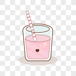 饮料玻璃杯粉色吸管图片卡通图片