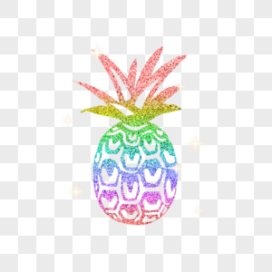 菠萝彩虹渐变光效彩色图片