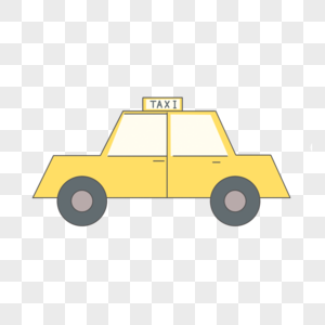 出租车汽车绘画图片卡通黄色图片