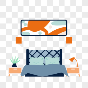 卧室商务扁平风格床图片
