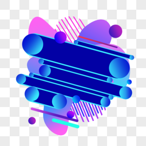 文本框霓虹流体几何抽象蓝色图片