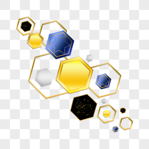 六边形抽象金属质感几何图片