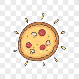 太阳披萨创意插画图片