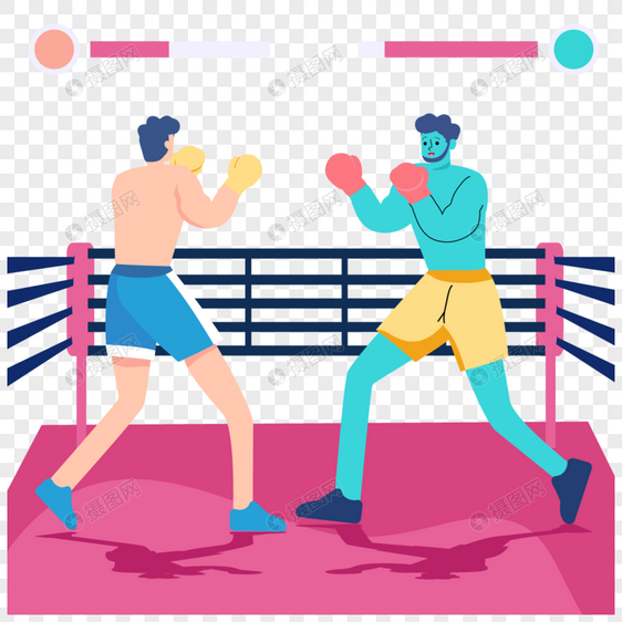 拳击运动游戏人物插画图片