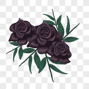 玫瑰黑色唯美风格海报图片